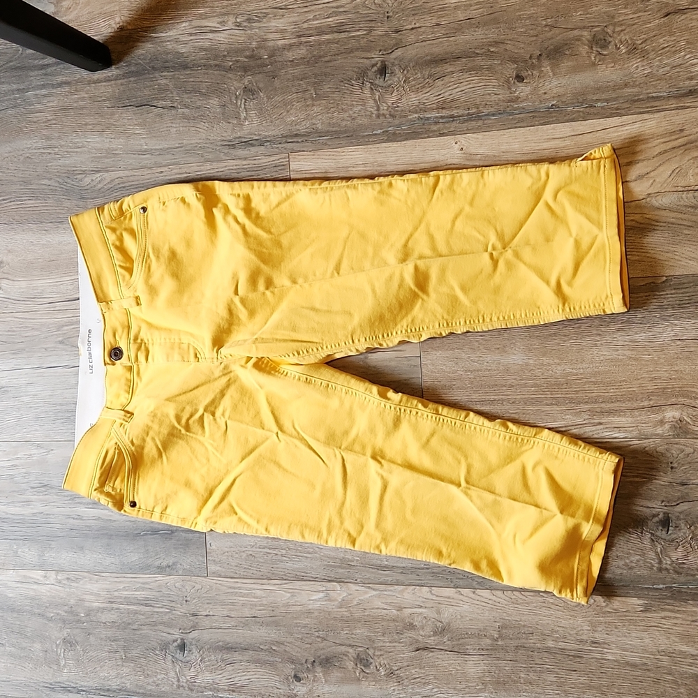 Sale-Liz Claiborne Canary Yellow Capri Pant Sz 10